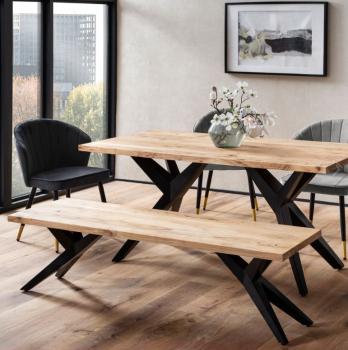 Design eettafel bank acaciahout 160 cm