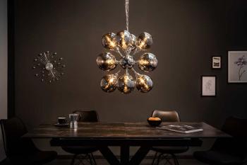 Design hanglamp zilver 12 glasbollen