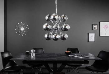 Design hanglamp zilver 12 glasbollen