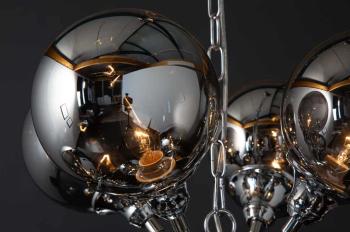 Design hanglamp zilver 12 glasbollen