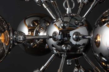 Design hanglamp zilver 12 glasbollen