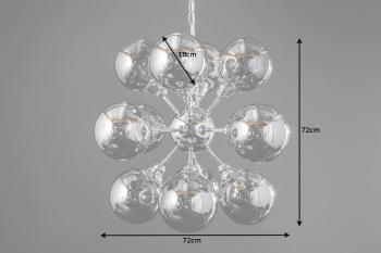 Design hanglamp zilver 12 glasbollen