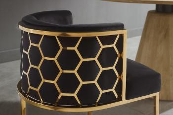 design stoel grijs fluweel zilver frame