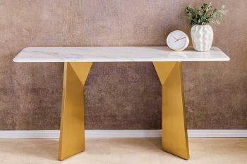 Sidetable goud marmer 140 cm