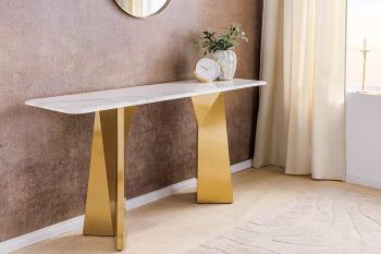 Sidetable goud marmer 140 cm