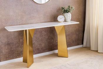 Sidetable goud marmer 140 cm