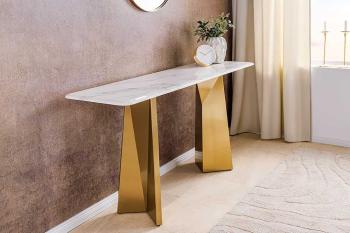 Sidetable goud marmer 140 cm