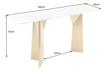 Sidetable goud marmer 140 cm