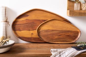 dienbladen set massief sheesham hout