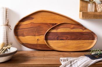 dienbladen set massief sheesham hout