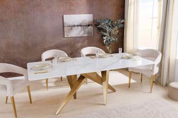 Eetkamertafel art design ceramic gold 200 cm