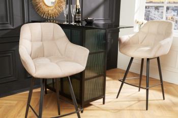 Draaibare barkruk beige stof