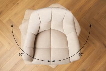 Draaibare barkruk beige stof