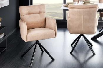 Moderne draaibare stoel beige champagne