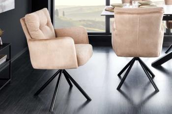 Moderne draaibare stoel beige champagne