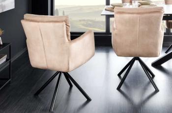 Moderne draaibare stoel beige champagne
