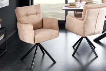Moderne draaibare stoel beige champagne