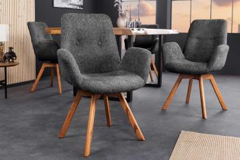 eetkamerstoel donkergrijs draaibaar