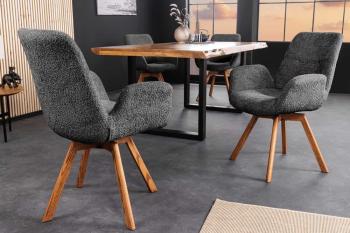 eetkamerstoel donkergrijs draaibaar