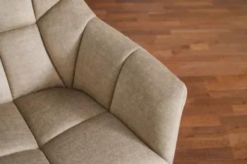 Draaibare velvet eetkamerstoel beige velvet