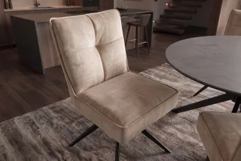 draaibare eetkamerstoelen beige velvet