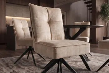 draaibare eetkamerstoelen beige velvet