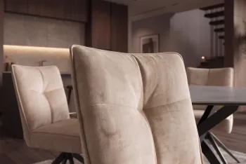 draaibare eetkamerstoelen beige velvet