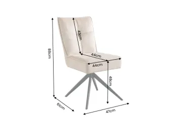 draaibare eetkamerstoelen beige velvet