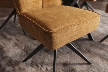 eetkamerstoel geel velvet draaibaar