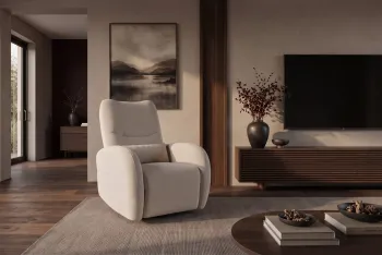 draaibare electrische fauteuil beige