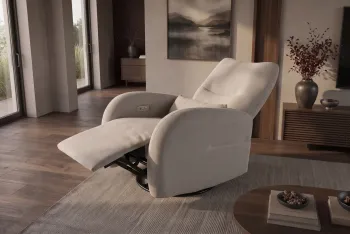draaibare electrische fauteuil grijsbeige