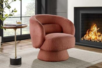 Draaibare fauteuil bouclé roestbruin