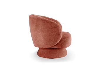 Draaibare fauteuil bouclé roestbruin