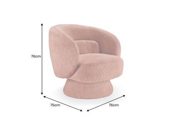 Draaibare fauteuil bouclé roestbruin