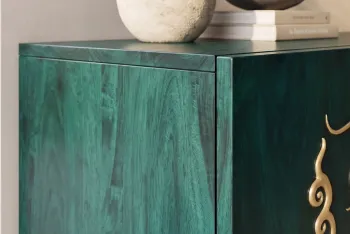 Dressoir Gouden Draak mangohout turquoise 177 cm