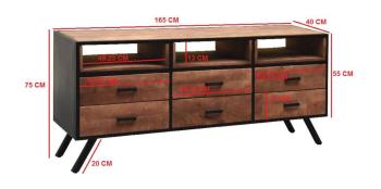 Afmetingen van Dressoir mango 165 cm