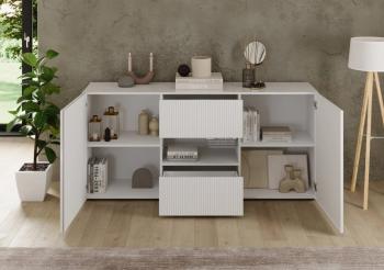 Dressoir hoogglans wit 2 deuren 2 laden