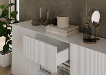 Dressoir hoogglans wit 2 deuren 2 laden