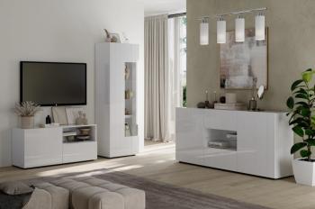 Dressoir hoogglans wit 2 deuren 2 laden