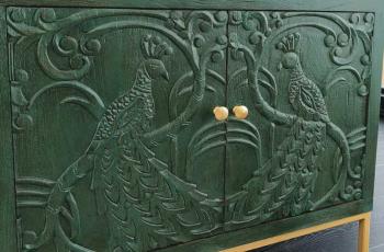 Dressoir antiekgroen mangohout 175 cm