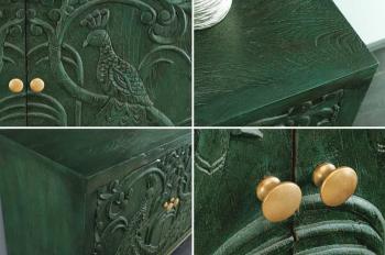 Dressoir antiekgroen mangohout 175 cm