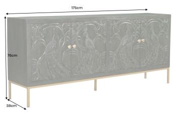 Dressoir antiekgroen mangohout 175 cm