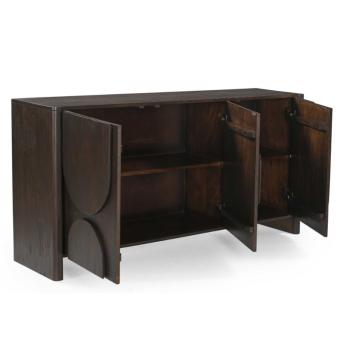 Design dressoir donkerbruin mangohout 160 cm