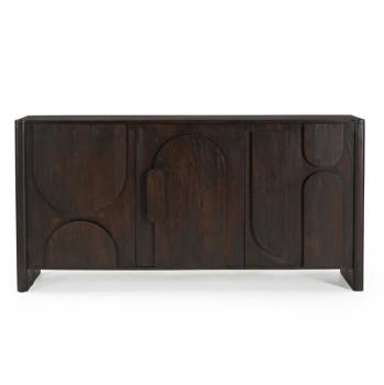 Design dressoir donkerbruin mangohout 160 cm