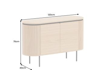 Ovaal dressoir eiken 120 cm