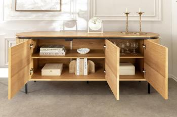 Ovaal dressoir naturel eiken 160 cm