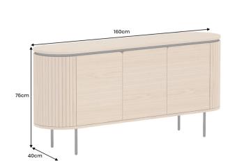 Ovaal dressoir naturel eiken 160 cm