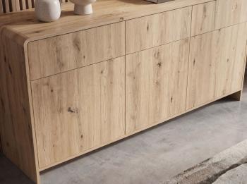 dressoir eiken kleur met laden en deuren 155 cm
