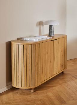 Dressoir eiken kleur met lamellen 160 cm