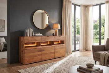 dressoir mangohout met LED verlichting 180 cm